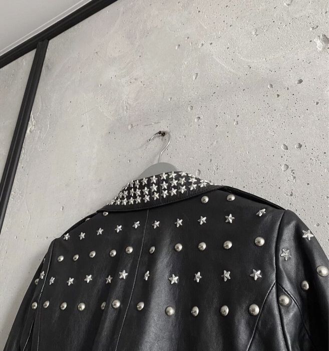 Кожана куртка косуха в стилі Chrome hearts