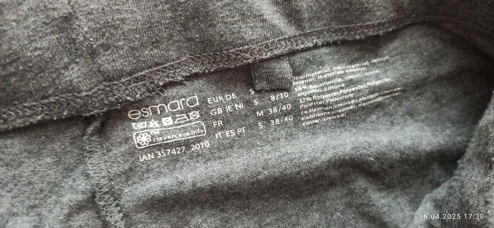 Leginsy szare rozmiar 36/38