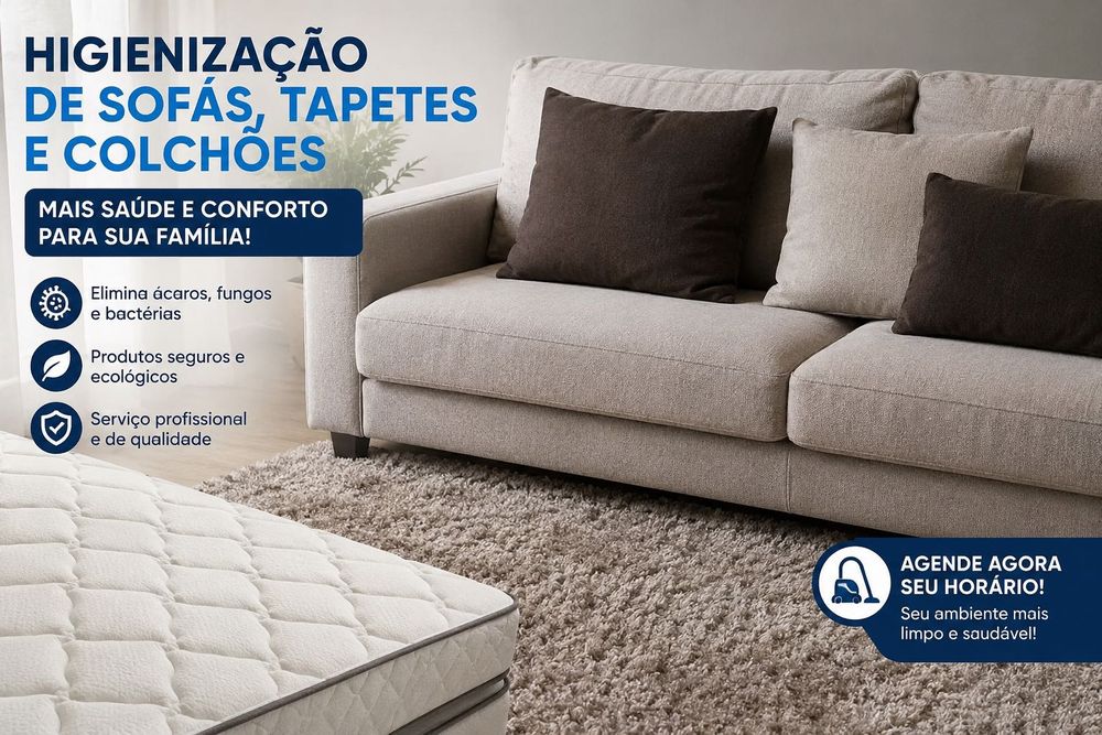 Limpeza de sofás, colchão e carpetes.