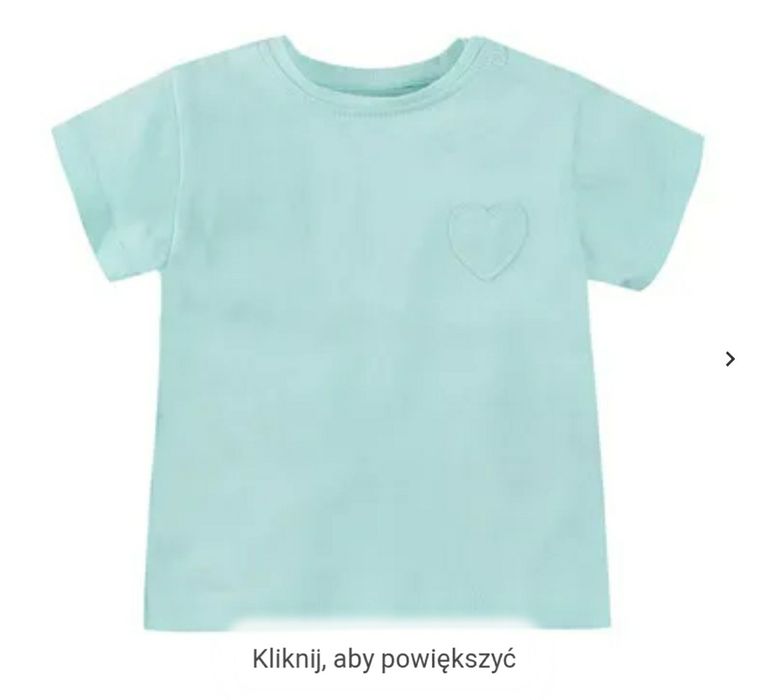 Cool Club, T-shirt dziewczęcy, turkusowy, serduszko, 68