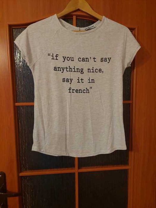 damski beżowy T-shirt