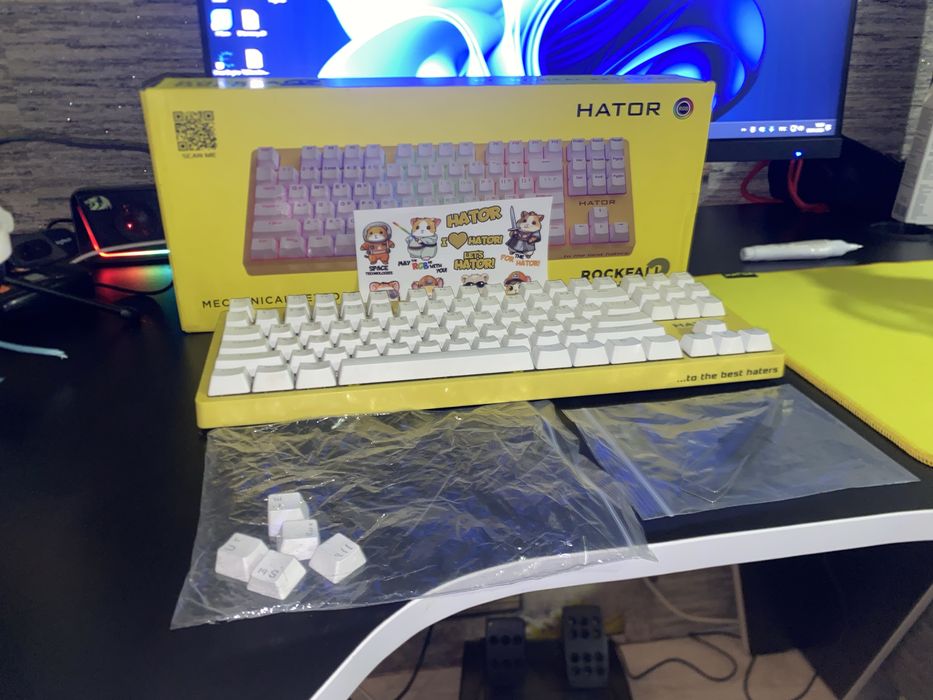 Клавіатура дротова Hator Rockfall 2 Mecha TKL Orange USB Yellow