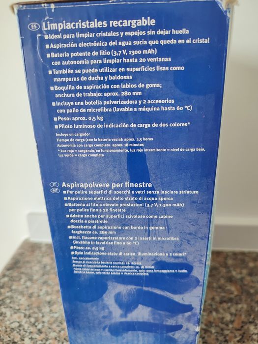 Aspirador de janelas com bateria