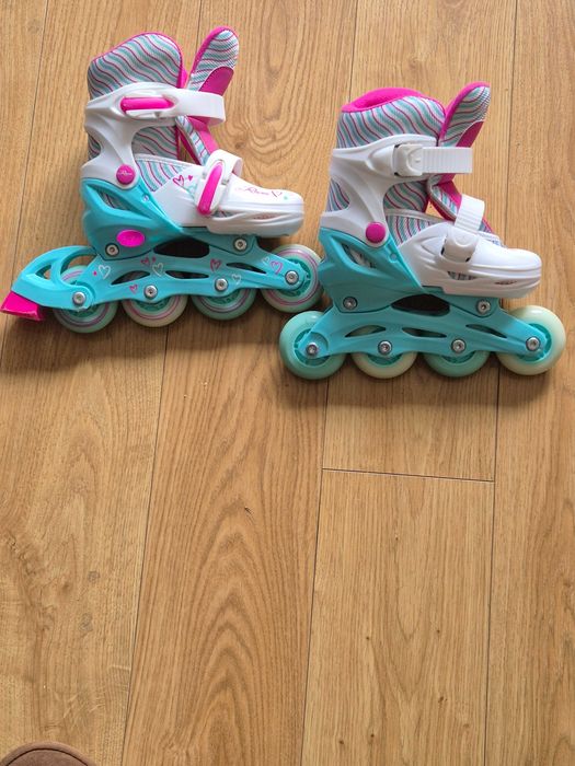 Rolki ŚWIECĄCE Regulowane RAVEN Loret Mint/Pink 27-30