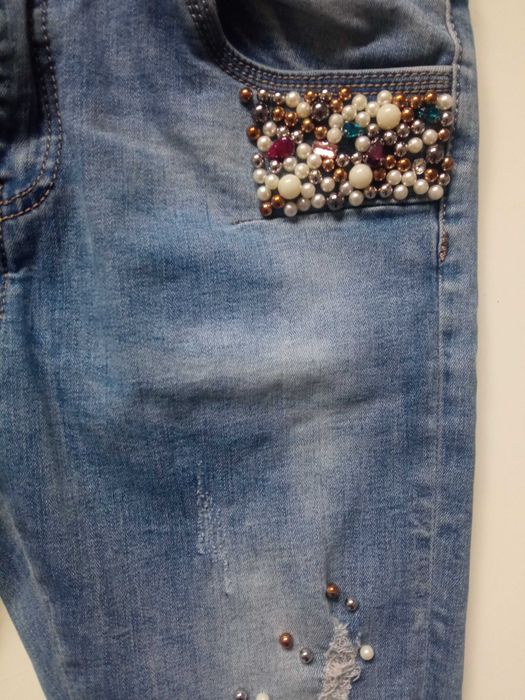 Lexxury damskie spodnie jeans z koralikami r 36 pas 72-76cm