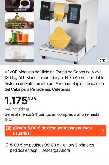Máquina Profissional de Gelo Floco de Neve / Bingsu