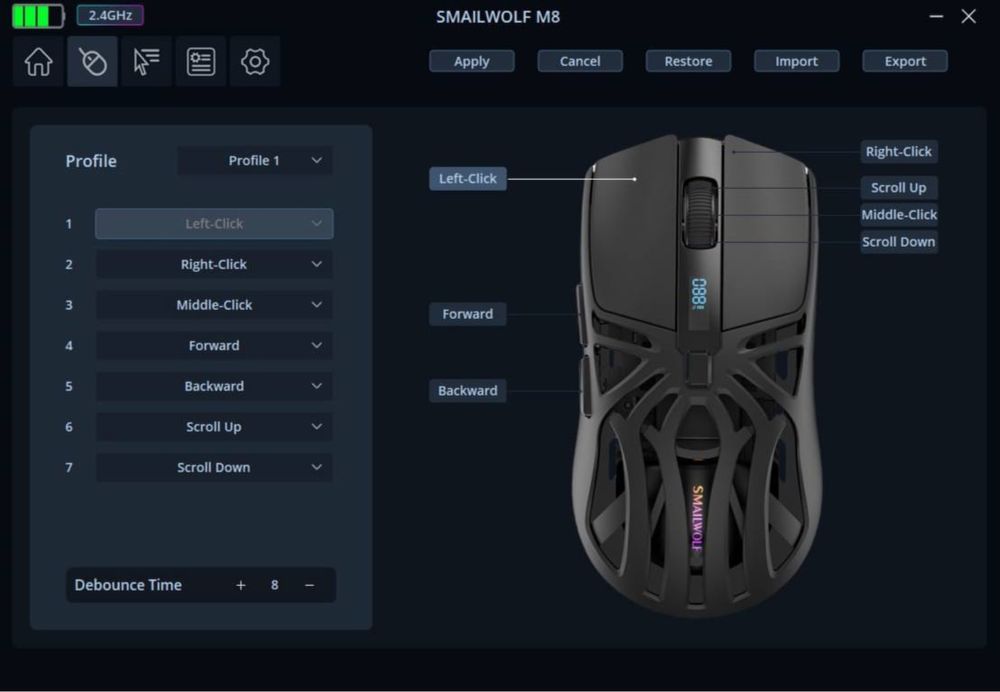 НОВА! Геймерська Миша Smailwolf M8 біла бездротова мышка игровая