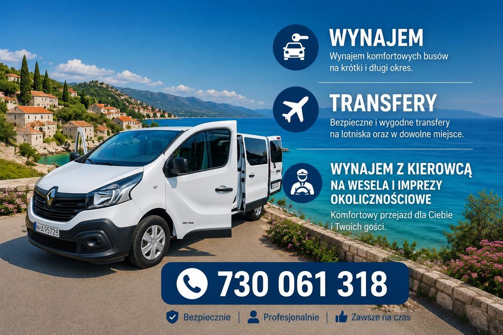 Wynajem busa 8 osobowy wersja long