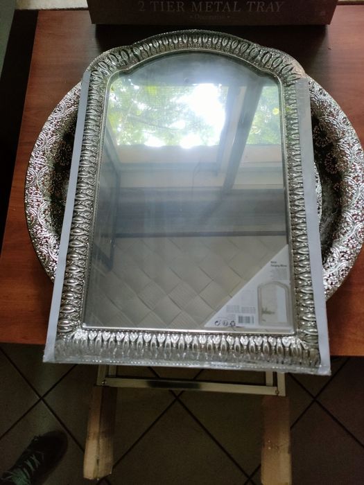 Dekoracyjny zestaw 3 częściowystolik,patera,lustro s