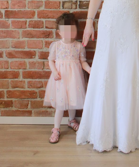 Sukienka tiulowa kwiaty ślub wesele chrzest urodziny 92