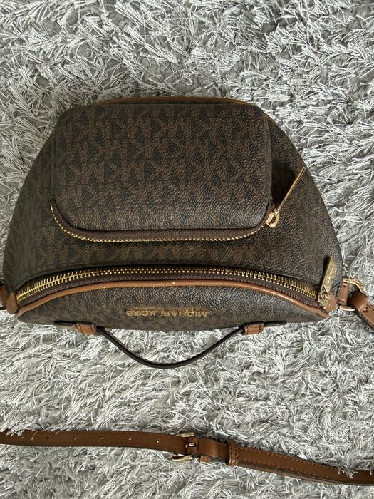 Сумка поясная Michael Kors натуральная кожа, канвас коричневый