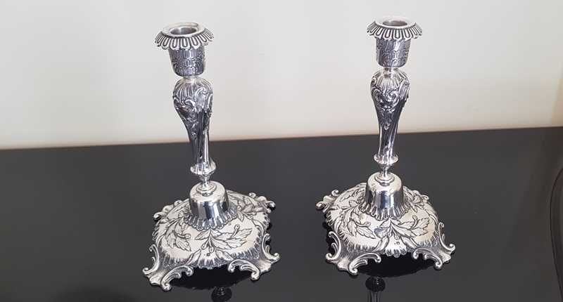 Castiçais em prata Portuguesa