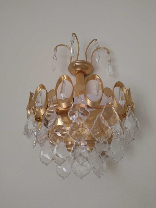 2 Apliques de parede antigos, em cristal, em excelente estado.