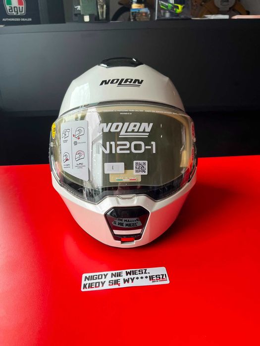 Kask motocyklowy NOLAN N120-1 CLASSICO NOBILE 320 Pearl White !Pytaj o dostępność!
