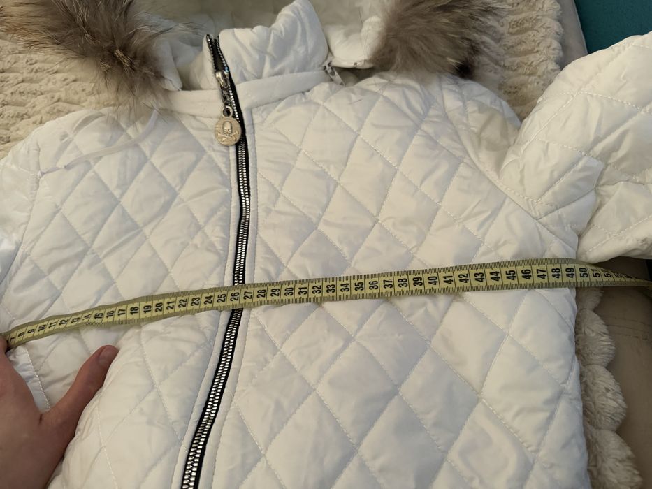 Жіночий зимовий комбінезон в стилі Philipp Plein з натуральним хутром