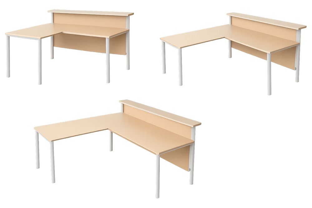 Balcao de receçao com canto e mesa