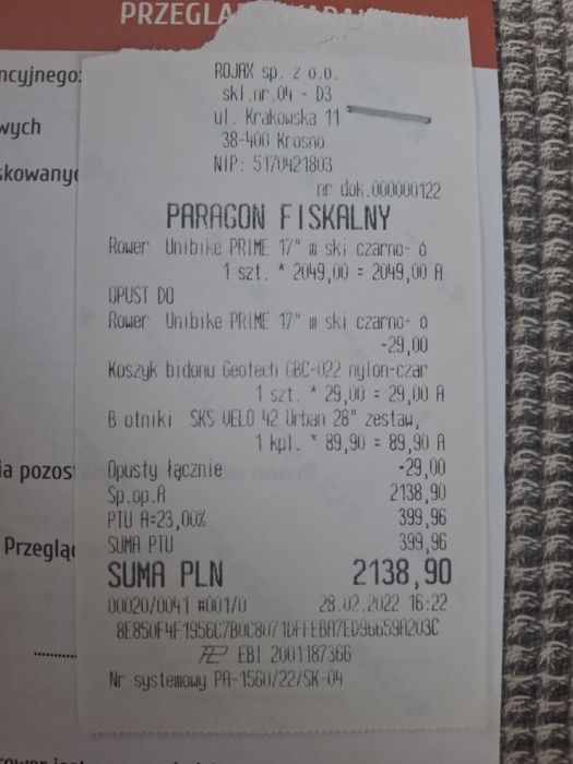 Rower Unibike prime 17 czarno-żółty