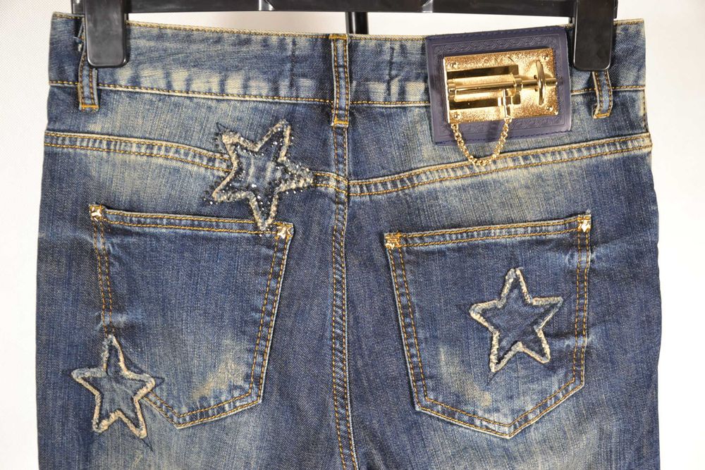 LOVE MADNESS Jeans Spodnie Damskie 26 Cyrkonie Gwiazdki Oryginalne