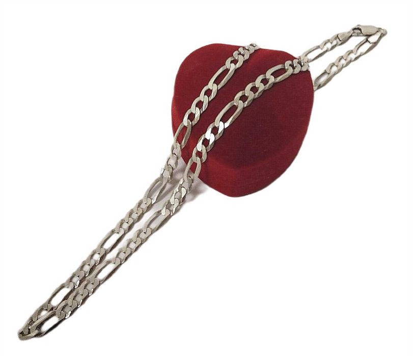 Piękny srebrny łańcuszek splot figaro P925 18,09G DUGOŚĆ 50 CM