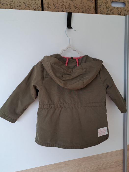 Zara kurtka wiosenna dziewczęca parka 86/92 khaki wiosna lato