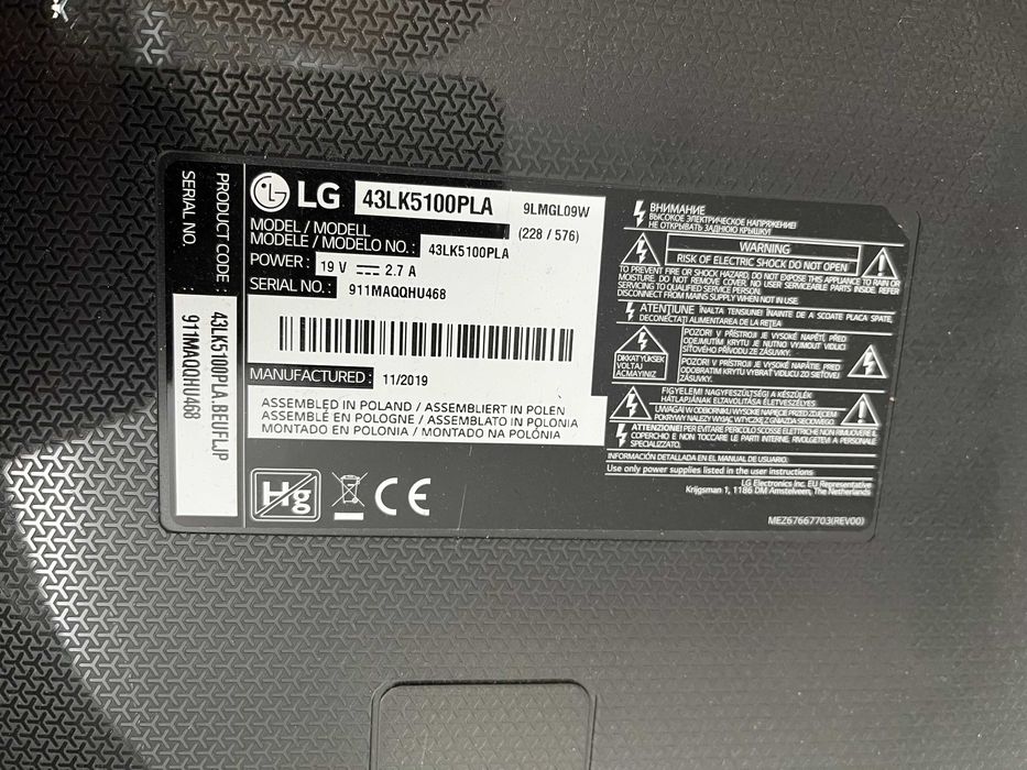 TV LG 43 polegadas LED FullHD [NOVA]