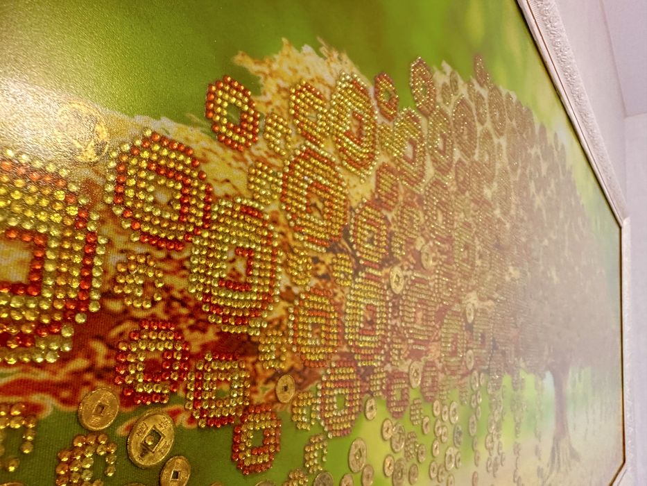 Картина алмазная вышивка Денежное дерево, новая, 150Х65