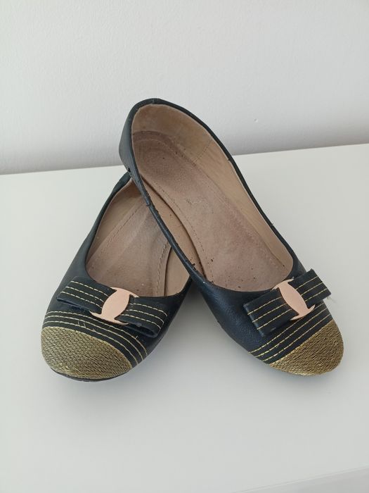 Baleriny damskie balerinki czarne 39