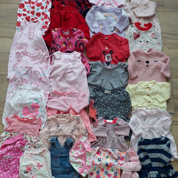 Mega paka ubrań dla dziewczynki różne marki next h&m 0-3 m 50-56-62 cm