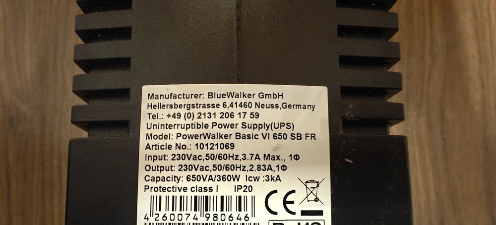 UPS PowerWalker Basic VI 650 SB FR