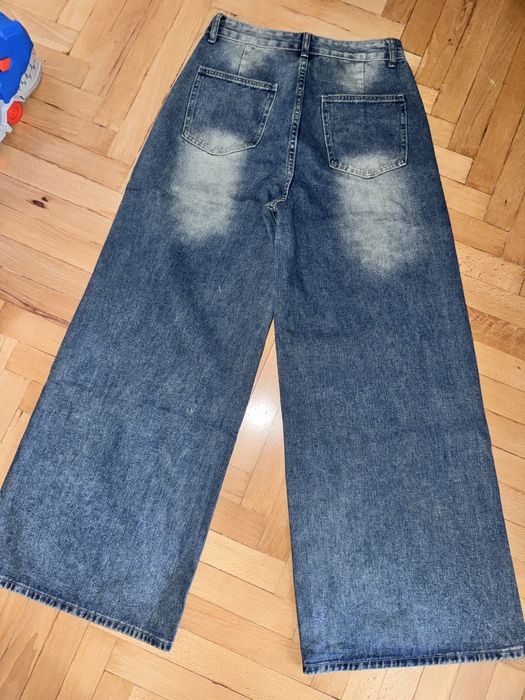 Широкі джинси синьо сірі