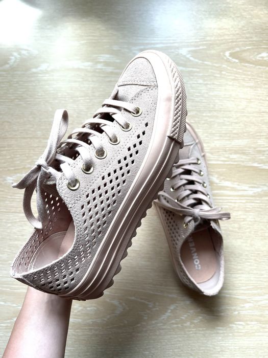 Converse All Star Platform trampki skórzane na platformie oryginalne