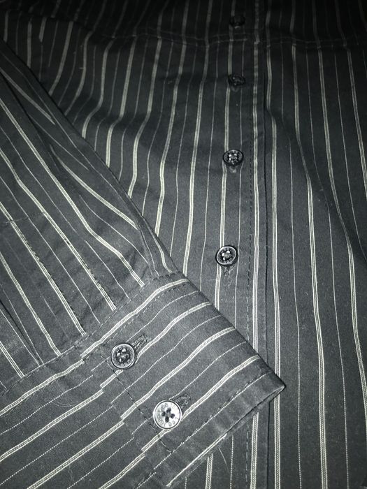 Czarna koszula w paski, damska Lee