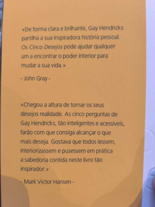 Livro "Os Cinco Desejos" de Gay Hendricks
