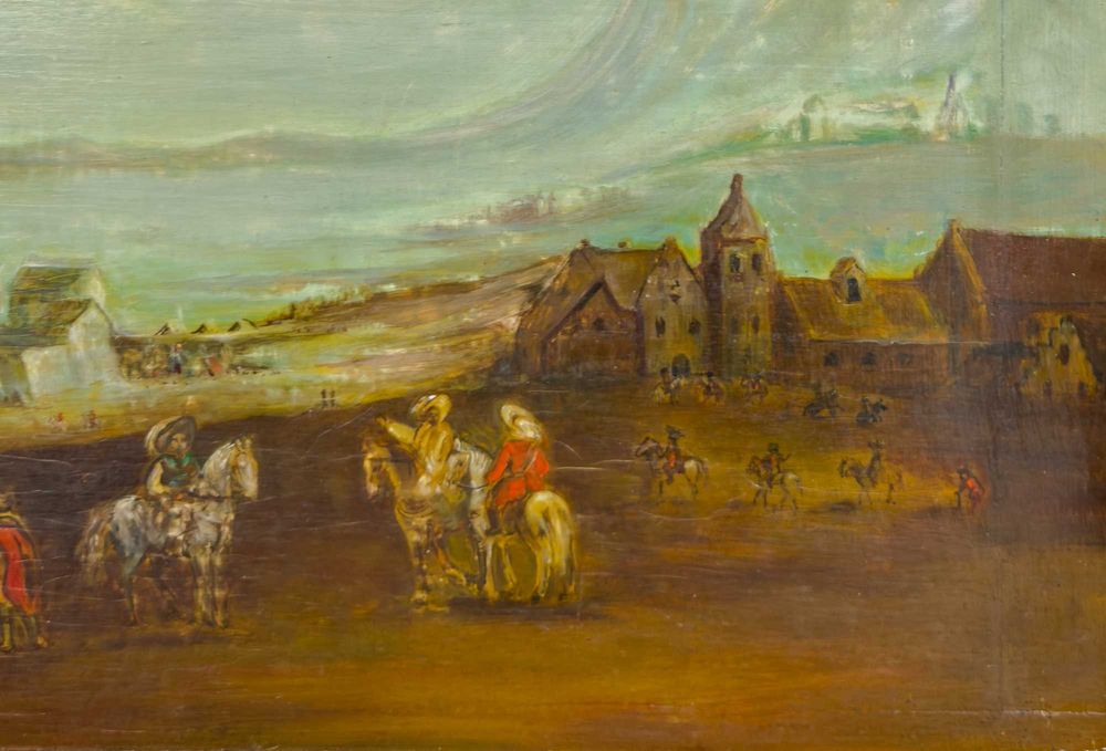 Pintura paisagem cavaleiros | século XIX