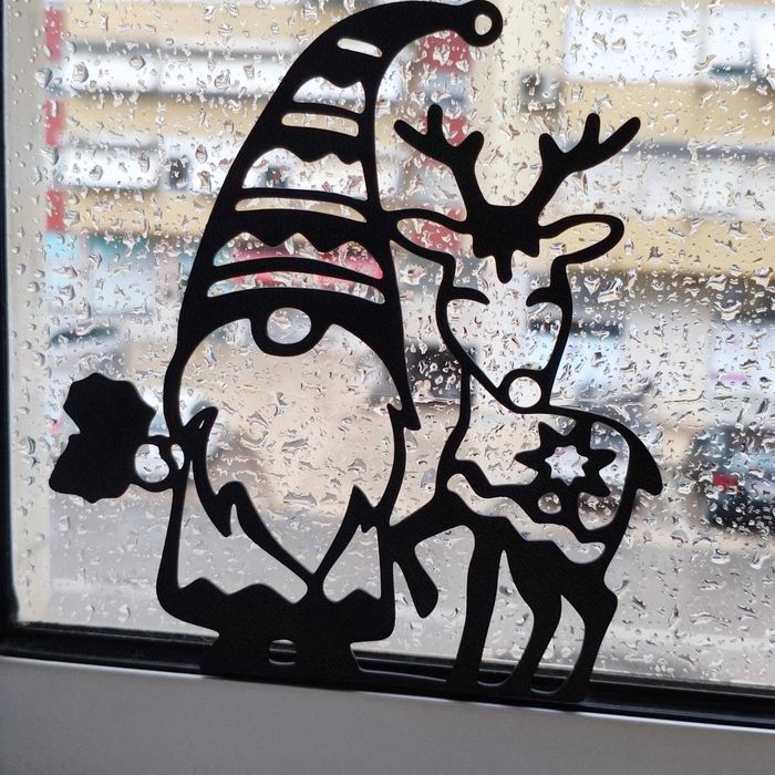 Gnomos de Natal para Janelas Decoração Festiva