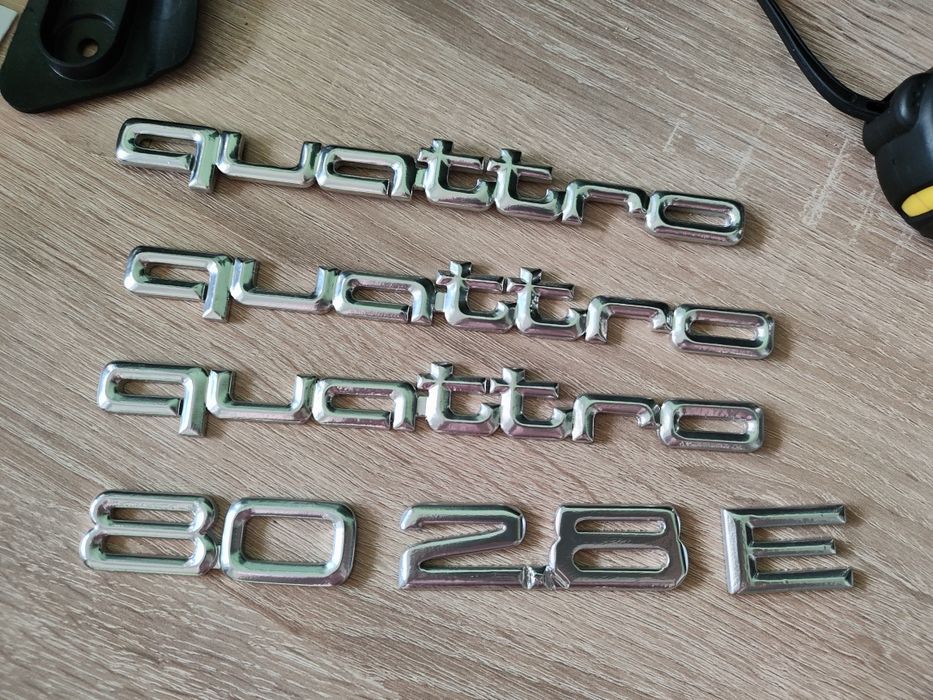 Emblemat quattro 20.5cm 2.8 audi 80 100 a6 druk 3d