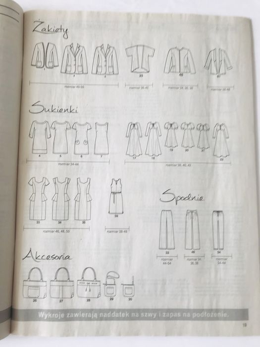 Magazyn Moda na szycie - 1/2016 - Jak Burda. Wykroje