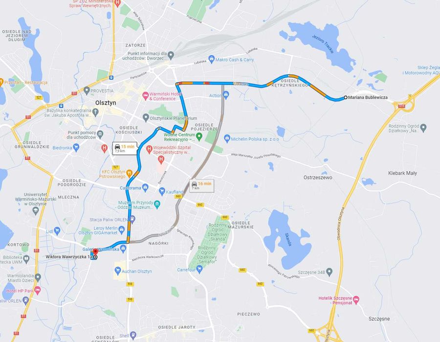 Noclegi i pokoje Olsztyn – tanie kwatery blisko centrum ok 200 miejsc