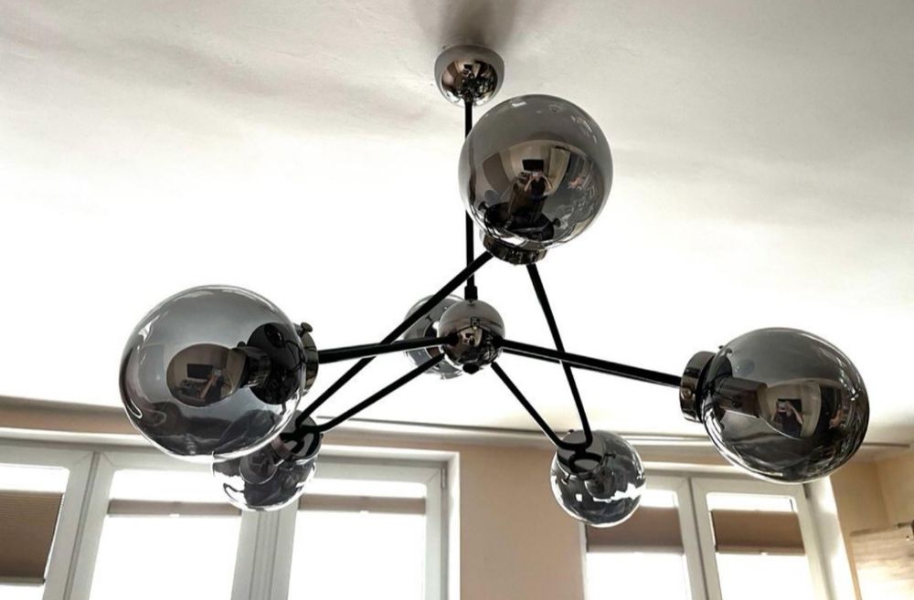 Lampa wisząca kule salon chrom 6xE314