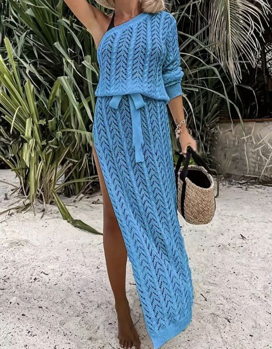 Piękna długa sukienka niebieska s m l