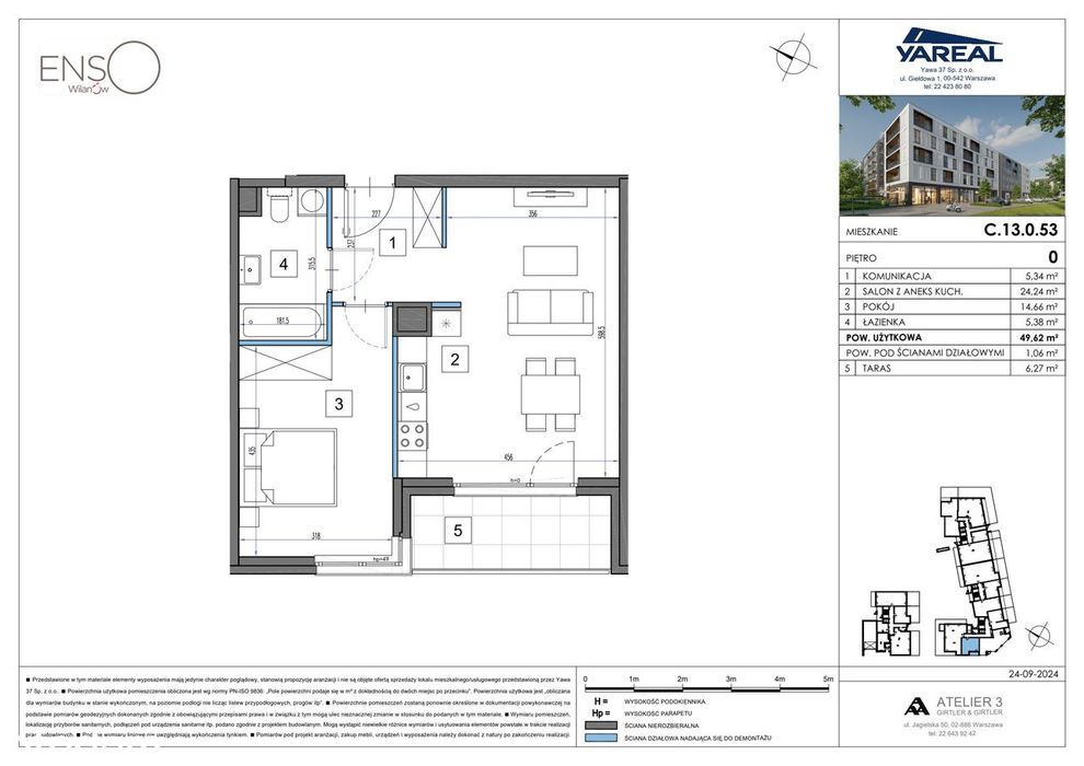 2-pokojowe mieszkanie 49m2 + loggia Bez Prowizji