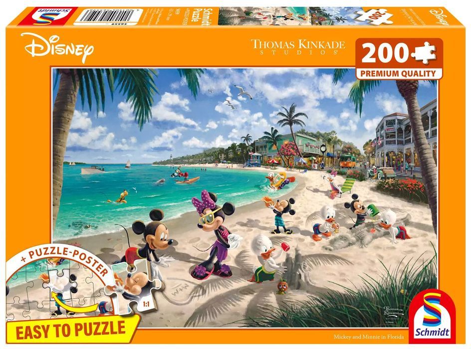 Puzzle 200 elementów. Kinkade. Myszka Miki i Minnie na Florydzie