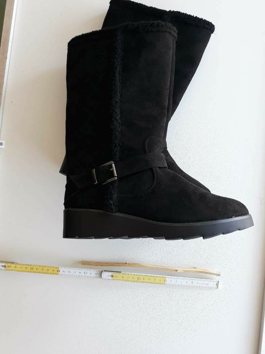 Kozaki damskie zamszowe, ocieplone