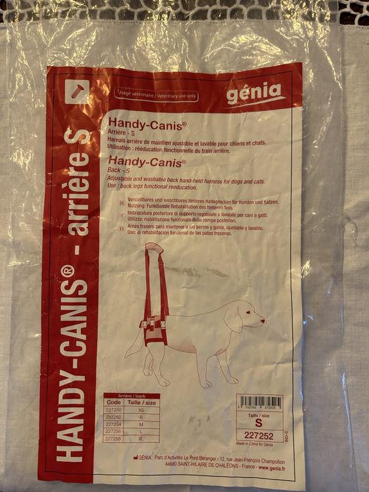 Arnês de reabilitação para elevação das patas  traseiras