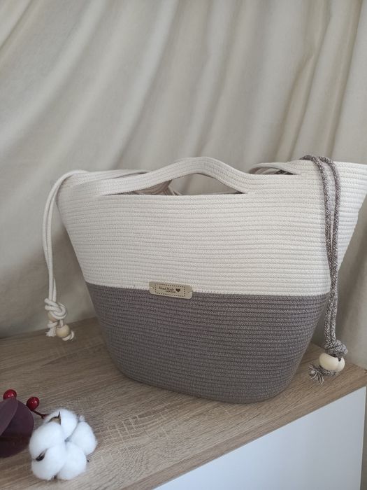 Сумка шопер зі шнура ручної роботи