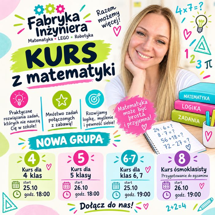 Korepetycje / kurs dla 4/5/6/7/8 klas egzamin NOWE GRUPY