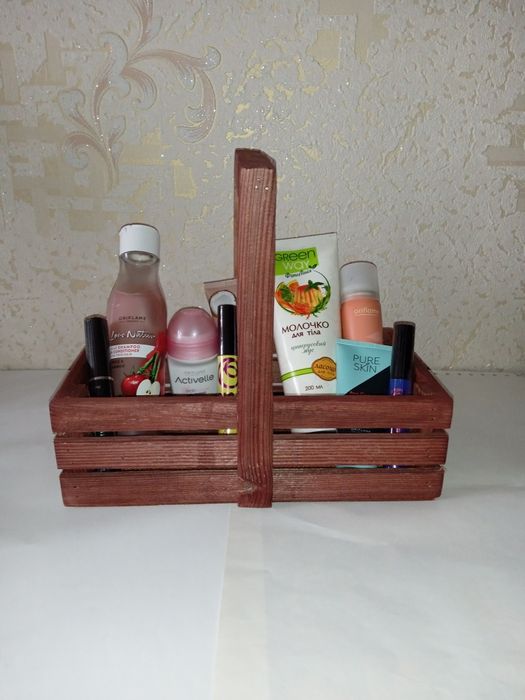 Корзинка деревянная для подарков цветов букетов