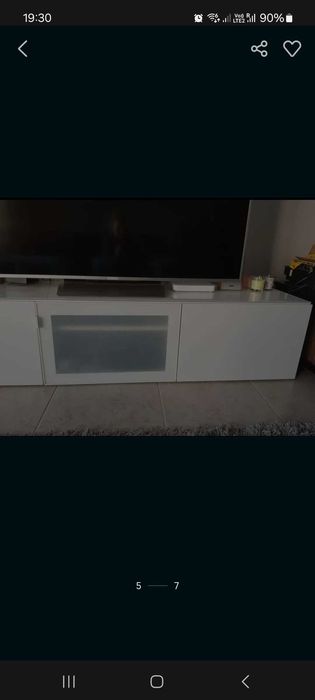 Móvel de sala, suporte de televisão com vidro 180x40, IKEA BESTA, tem problema