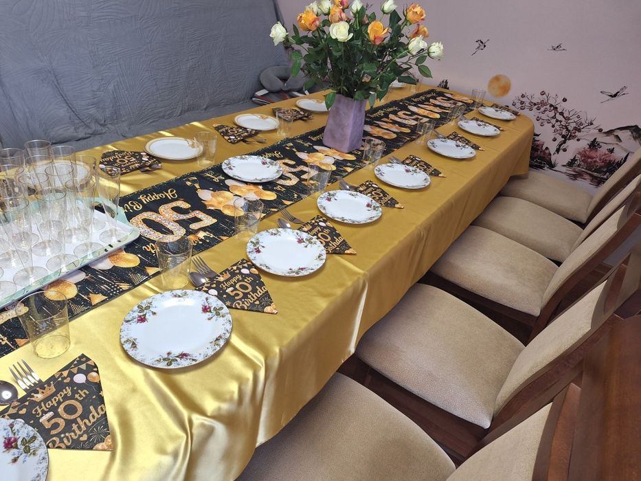 Obrus złoty 3 m, bieżnik