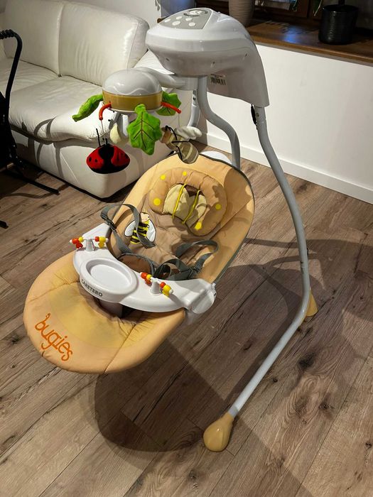 Caretero BUGIES Beżowy - Huśtawka / bujaczek elektryczny dla dziecka